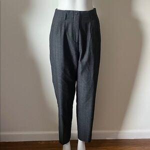 Greta Garbo Wool Gray Pinstripe Trousers